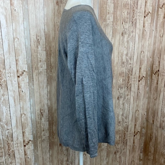 Eileen Fisher Wool Blend Long Sleeve Asymmetrical Hem Lightweight Sweater Size S - Picture 3 of 7